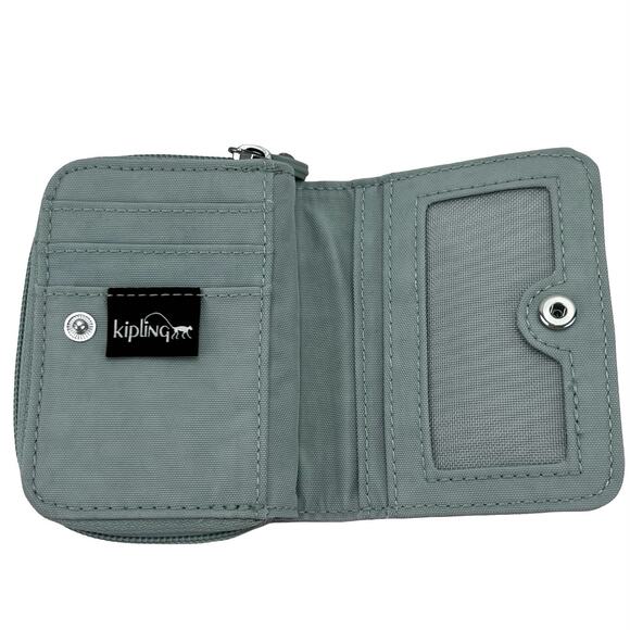 Kipling Wallet Pouch Light Blue Nylon Zip Organizer 5"x3.5" Logo Emblem Star - Picture 6 of 11